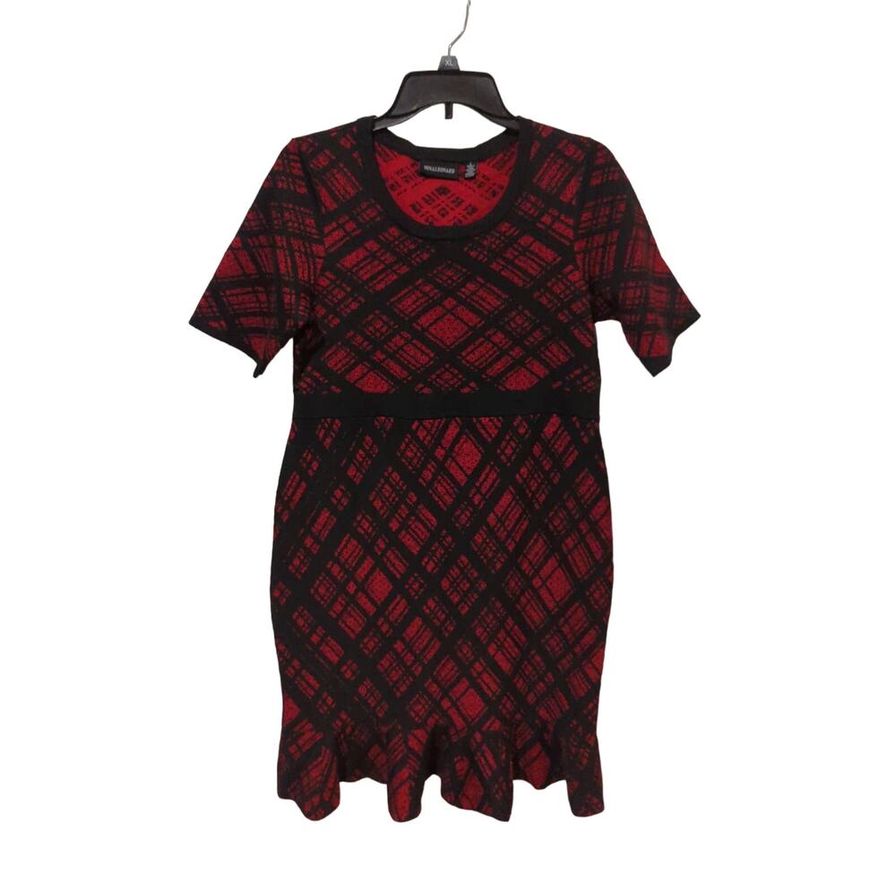 Nina Leonard Dress, Red/Black, L